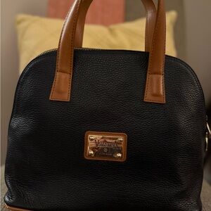 Valentina Elegant Black and Tan Satchel